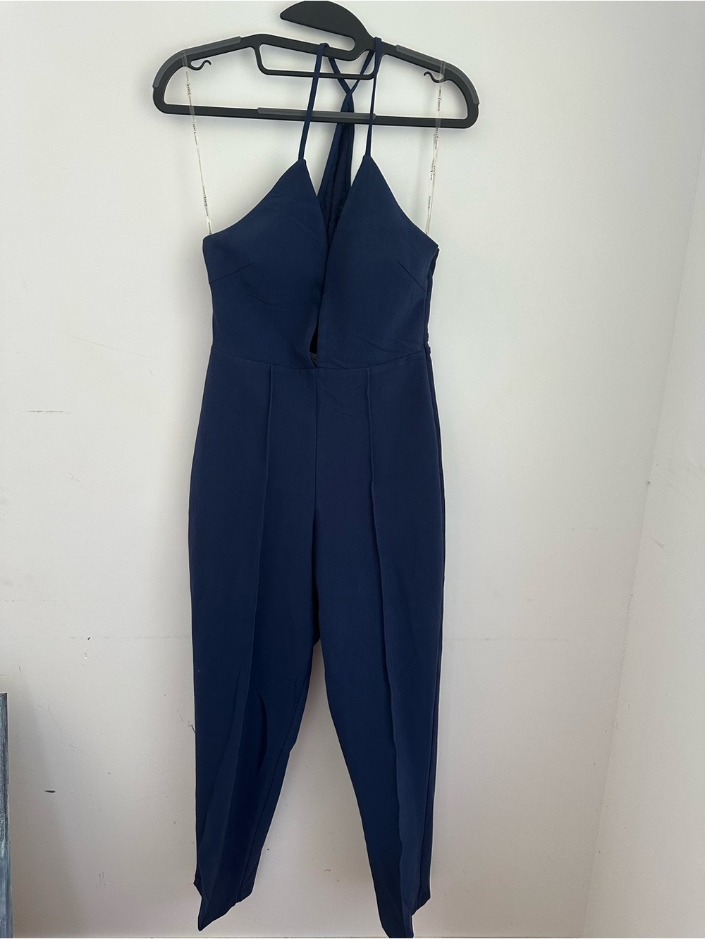 Rare London Navy Halter Jumpsuit with Strappy Back US size 2